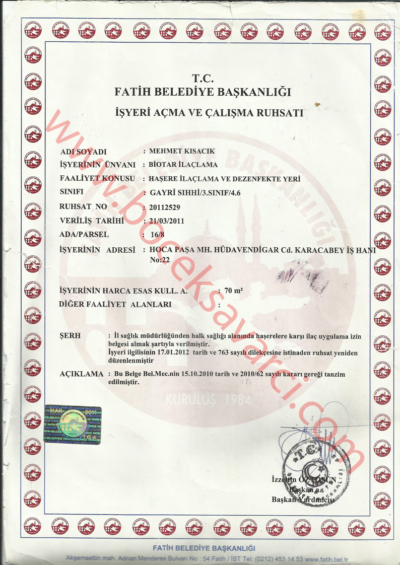 Böcek Haşere İlaçlama